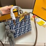 Fendi Mini Roll Ff Jacquard Mini Bag Midnight Blue 18Cm - Image 2