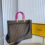 Fendi X Versace Fendace Sunshine Small Tote Bag FF Brown 35cm - Image 3