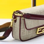 Fendi Baguette Nappa Bag Beige With Red Leather 27cm - Image 4