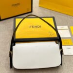 Fendi Baguette Bag White 26cm 8BR821APKOF1NZ3 - Image 6