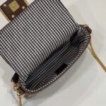 Fendi Baguette Bag With FF Embroidery Brown 19cm - Image 6