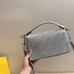 Fendi Baguette Bag Silver Crystal 25cm - Image 5