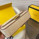 Fendi Baguette Natural Straw Bag With FF Embroidery Beige 26cm 8BR600AP4MF1LMP - Image 6