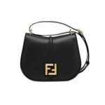 Fendi C’Mon Medium Black Smooth And Full Grain Leather Bag 25Cm 8Bt366Aq0Kf04Tx