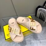 Fendi Fendigraphy Leather Slides Light Pink - Image 8