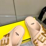 Fendi Fendigraphy Leather Slides Light Pink - Image 10