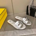 Fendi Baguette Silver Nappa Leather Slides 8R8136Ai16F0Ge7 - Image 7