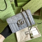 Gucci Marmont Mini Matelasse Bag Grey 20cm - Image 2
