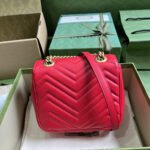 Gucci Marmont Mini Bag Red 18cm 739682 AABZC 6832 - Image 3