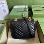 Gucci Marmont Mini Bag Black 18cm ‎739682 AABZC 1000 - Image 3