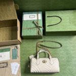 Gucci Marmont Small Top Handle Bag White 27 cm 746319 AABZB 9022 - Image 8