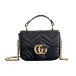 Gucci Gg Marmont Mini Shoulder Bag Black 18Cm ‎739682 Aabzc 6832