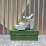 Gucci Horsebit Platform Sandal Gg Embellished ‎White - Image 2