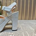 Gucci Horsebit Platform Sandal Gg Embellished ‎White - Image 7