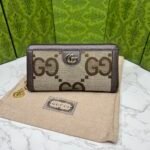 Gucci Monogram Canvas Zip Long Wallet Dark Brown 19.5Cm - Image 9