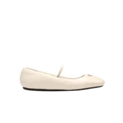 Prada Soft Padded Nappa Leather Ballerinas White