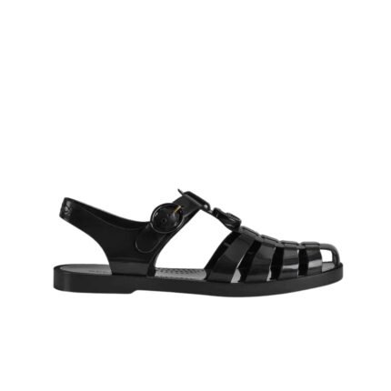 Gucci Sandal With Double G Black 674132 Fm00 1000