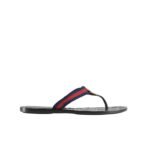 Gucci Double G Thong Leather Navy Blue 0B7N0 7100