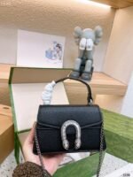 Gucci Dionysus Mini Top Handle Bag Black 18Cm 752029 Caogn 1155 - Image 3