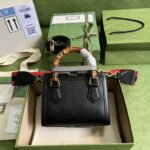 Gucci Diana Tote Bag Black 20cm 702732 U3ZDT 1073 - Image 3