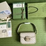 Gucci Horsebit 1955 Small Bag Beige White 25cm 602204 UULBG 9683 - Image 2