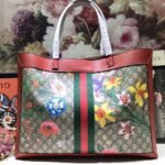 Gucci Ophidia GG Flora Medium Tote In Red 44cm - Image 2