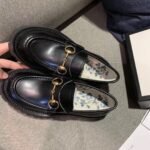 Gucci Women s Leather Lug Sole Loafer Black 577236 DS800 1000 - Image 5