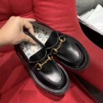 Gucci Women s Leather Lug Sole Loafer Black 577236 DS800 1000 - Image 3