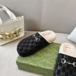 Gucci Women’s Mule With Horsebit Gg Suede In Black - Image 5