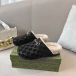 Gucci Women’s Mule With Horsebit Gg Suede In Black - Image 3