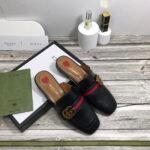 Gucci Women’s Princetown Leather Slipper Black 629084 CQXM0 1060 - Image 2