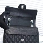 Chanel Classic Double Flap Bag Black With Silver Hardware 25cm - Image 4