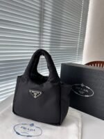 Prada Padded Soft Leather Bag Geranium Black 19Cm 1Ba359 2Dyi F0002 V Ovo - Image 2