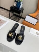 Gucci Marmont Double G Slide Sandal Black 674839 Bko00 1000 - Image 2
