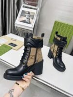 Gucci With Double G Ankle Boots Camel Ebony 719849 Aabd0 1183 - Image 4