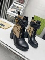 Gucci With Double G Ankle Boots Camel Ebony 719849 Aabd0 1183 - Image 2