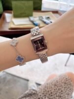 Gucci G Frame Bracelet Watch Square Shape Silver In Black 20Mm Ya128507 - Image 2