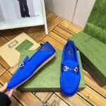 Gucci Horsebit Loafer With Crystals Blue Satin 759780 Knd90 4380 - Image 9