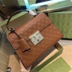 Gucci Paddle Lock Gg Supreme Top Handle Full Brown 28Cm - Image 2