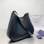 Prada Preto Large Leather Shoulder Bag With Top Stitching Black 37Cm 1Bc181 2Aix F0002 V Ooo - Image 2
