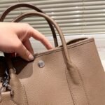 Hermes Garden Party Leather Handbag Brown 30cm - Image 6