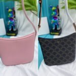 Celine Croque Bag In Triomphe Canvas And Calfskin Pink 19Cm 112272Cuz 04Lu - Image 4