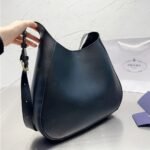 Prada Preto Large Leather Shoulder Bag With Top Stitching Black 37Cm 1Bc181 2Aix F0002 V Ooo - Image 4