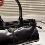 Prada Medium Leather Handbag Black 32Cm 1Ba426 2Cyr F0002 V Moo - Image 6