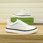 Gucci Men’S Platform Sneaker Leather White With Black Edge - Image 2