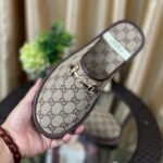 Gucci GG Slipper Horsebit Canvas Beige 655571 96G60 9762 - Image 4