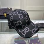 Gucci Gg Monogram Cotton Blend Canvas Baseball Cap Black - Image 6