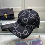 Gucci Gg Monogram Cotton Blend Canvas Baseball Cap Black - Image 5