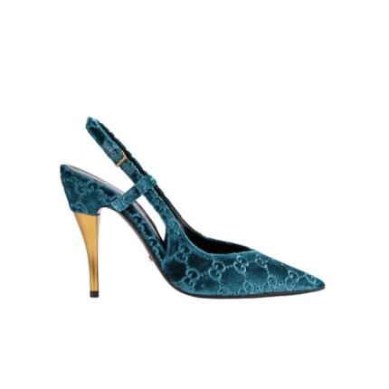 Gucci Women’S Platform Pump Blue Velvet