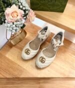 Gucci Leather Platform Espadrille White - Image 3